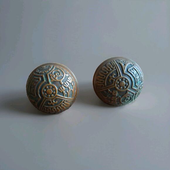 Antique Pair Of Ceylon Corbin Entry Door Knobs - Picture 1 of 4